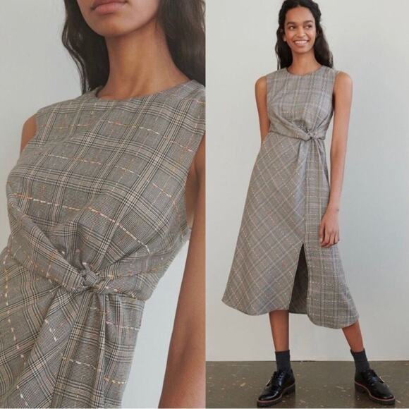Anthropologie Reese Plaid Midi Dress Sz 8 - Picture 1 of 14